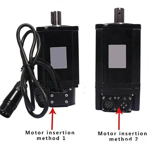 Pro Grade 90ST Servo Motor With Encoder Feedback 220V AC Single Phase Permanent Magnet Closed Loop For CNC Machines, two insertion methods shown