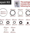 3 Ton Hydraulic Floor Jack Seal Kit 17Pcs O Ring Oil Filler Plug Replacement Seals Rubber Sealing Rings with size dimensions