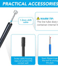 4mm By 50ft Lined Bicycle Shift Cable Housing For Derailleur And Shifter with brake cable cap and seam ripper tool shown.