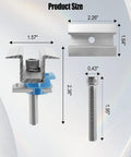20 Pack Solar Panel Clamps For Unistrut Rails And Wide PV Mounts diagram showing precise measurements of parts and bolts.
