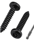 Pro Shop Grade Heavy Duty Black Pan Head Self Tapping Screws Size Ten By Three Quarter Inch Security Torx Drive 304 Stainless Steel