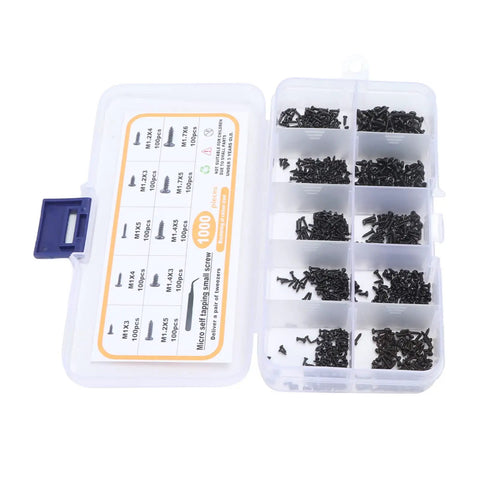 Ultimate Handy Self Tapping Screws Set In Carbon Steel With Pan Head Kit And Tweezers Ten Size Range For Glasses Watches Clocks Toys