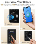 Fingerprint Smart Lock With Keyless Entry For Front Door Auto Locking Deadbolt PIN Pad And App Control Long Battery Life