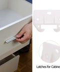White Plastic Drawer Track Guides and Slides Replacement Kit 10 Pcs Easy Install shown installed on a white drawer