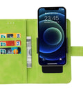 Premium Tough Case For Danew Trace TOne Plus Four HD Film Protectors Green-FG Fits 5.5 Inch displaying credit card slots and cash.