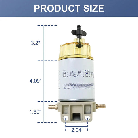 Mercury Marine Outboard Fuel Filter Water Separator Assembly With 3/8 Inch Barb And 1/4 Inch NPT Fittings Replaces 320R 490R RAC 01 18-7948 9-37882 18-7922 18-7922-1