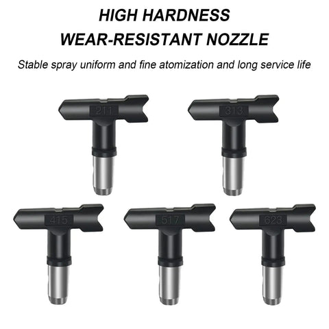 5 Pack Reversible Airless Spray Tips Set For Paint Sprayers 211 313 415 517 623 Stainless Steel 304 Nozzles with Seals