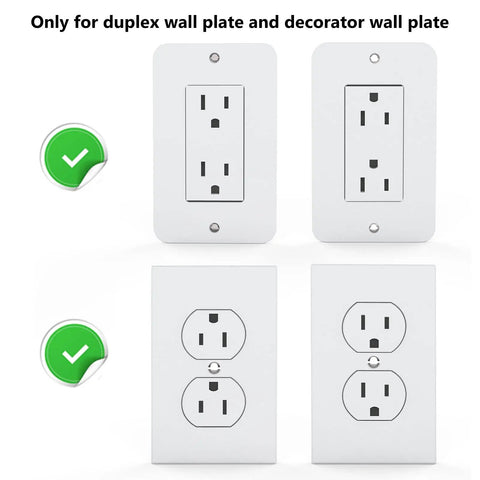 Outlet Shelf Wall Holder 2 Pack For Duplex Outlets Space Saving Bath And Kitchen Organizer No Fuss Install White Finish
