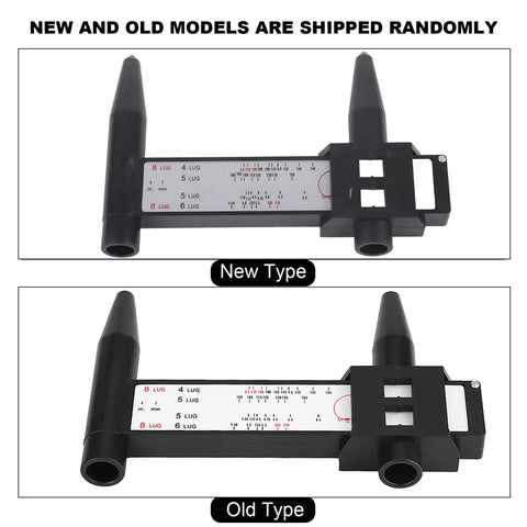 New Pro Gear Sliding Rim Bolt Pattern Measuring Tool With Hella Precise PCD Ruler for 4, 5, 6, and 8 lug wheel fitment check.