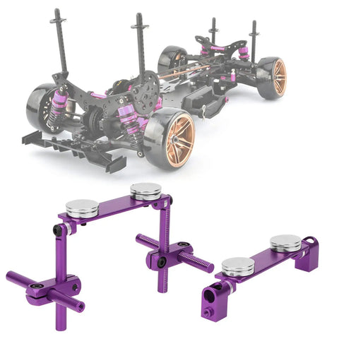 Stealth Invisible RC Magnetic Body Mount Kit 2 Pieces Lightweight Aluminum Alloy Shell Mount For HSP 1/10 RC Touring And Drift Cars Strong Magnets For Quick Replacement Purple