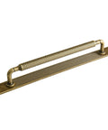 Antique Brass Cabinet Pulls With Backplates, Solid Zinc Alloy Kitchen Drawer Hardware, Crest Wave Plate Style, 7.6 Inch, Vintage Vibe