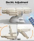 Qnoxlim Full Electric Massage Table With Lift, Whole Piece 3 Motor Professional Facial Bed showing adjustable angles and height.