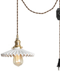 Swag Pendant Light With 15ft Plug In Cord Dimmable UL Listed Retro Ceramic Marble Shade Nordic Decor Hanging Ceiling Light For Dining Room