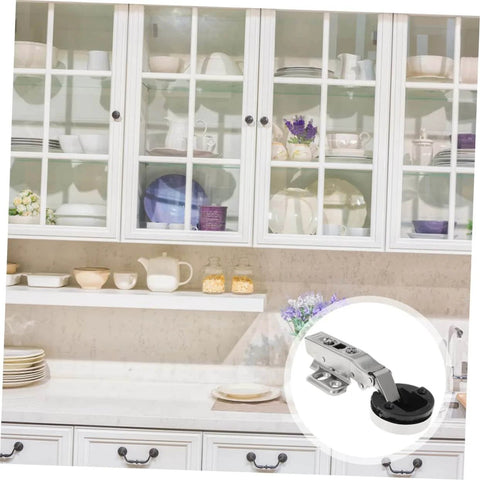 Installed hydraulic glass door hinges 4 pack for frameless cabinets and cupboards with soft close damping silver finish durable