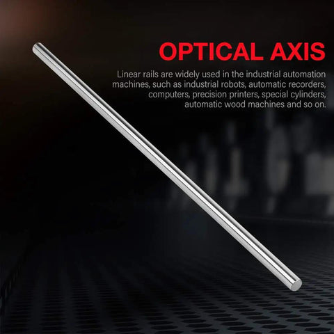 Pro Grade Heavy Duty Linear Drive Shaft Chrome Plated Carbon Steel Ultra Smooth Drop Dead Precise Optical Axis Rod For Cnc Machinery And Plant Automation 15Mm X 500Mm in polished chrome finish.
