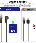Comparison of USB C To RJ11 Power Cord For Radar Detectors And Car Chargers with 5V and 12V voltage options