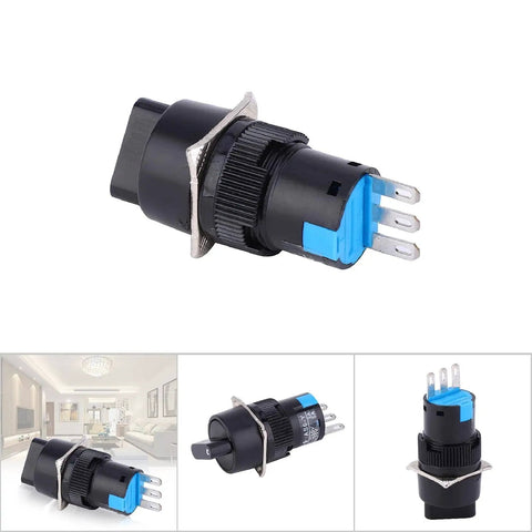 Universal Rotary Changeover Switch 16mm Panel Mount Cam Selector Latching Push Button Switch 2 or 3 position handles