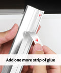5 Pack 3 Inch Self Adhesive Cabinet Pulls Silver Stick On Handles being applied with additional adhesive strip