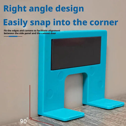 Hinge Mate Adjustable Door Hinge Jig With Magnetic Locking for quick tool-free installation in a right-angle design shown