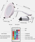 LED Recessed Ceiling Light 3In 4In 5W RGB Dimmable Downlight With Color Changing Mood Lighting Retrofit Can Lights IR Remote
