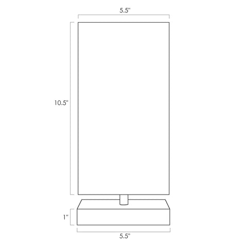 Lucerna 13-Inch Modern LED Touch Table Lamp With Oil Rubbed Bronze Finish And White Fabric Shade dimensions diagram