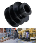 Heavy Duty 20mm Bore Double V Belt Pulley For A Type Belts, black design ideal for Honda GX engines and reliable machinery.