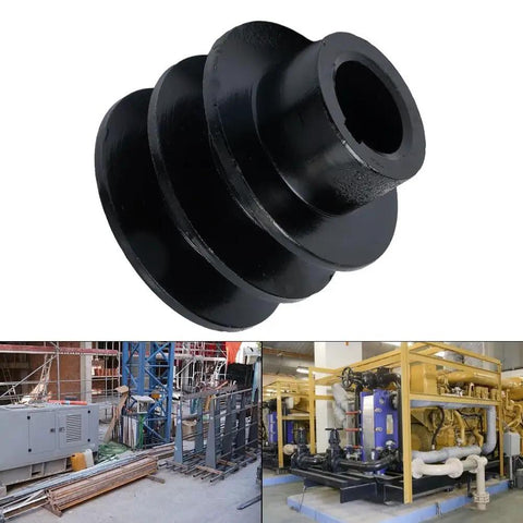 Heavy Duty 20mm Bore Double V Belt Pulley For A Type Belts, black design ideal for Honda GX engines and reliable machinery.