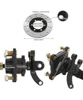 Front Wheel Hub Four Stud Steering Knuckle Spindle For Go Kart ATV Dirt Bike UTV 125cc To 250cc Front Brake Disc Rotor Assembly With Caliper Heavy Duty Upgrade shown with dimensions