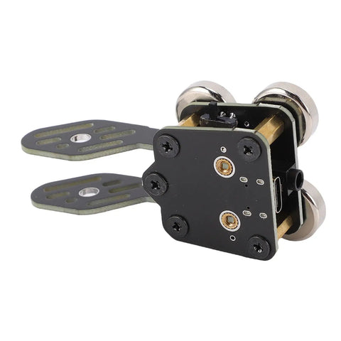 Totally Portable Dual Paddle Morse Key With Magnetic Base for HAM Radio and CW Fans, shown with magnetic base and connectors.