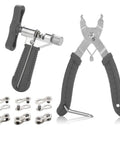 Pro Bike Chain Repair Kit With 2in1 Master Link Pliers And Chain Breaker Splitter For 6 To 10 Speed Chains Includes 6 Pairs Missing Links And Quick Links Professional Bicycle Tool Set Gray