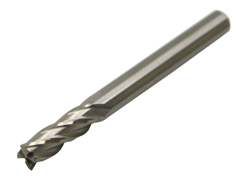 End mill bit, side view, 4-flute HSS square-nose CNC router bit