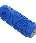 Patterned Paint Roller Brings Flower Wall Art Vibes To Quick Home Decor Refreshes And Furniture Printing Projects Making Each Room A Total Game Changer Always, blue textured handle with floral design.