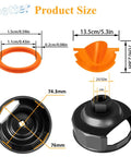 Dimensions of items in Oil Change Tool Kit With Drip Free Oil Filter Funnel, Primary Case Fill Tool, Crankcase Drain Aid, Oil Filter Wrench, And 50 O Rings For Big Twin Motorcycles And Cruiser Bikes Maintenance
