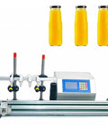 Four Head Liquid Filling Machine With Digital Control And Conveyor Belt Straight Up Reliable Operations For Honey Water Juice And Wine Smooth Dope Gear That Will Nail It Every Single Batch On Your Factory Floor with yellow bottles.