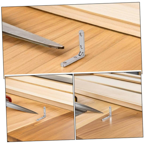 12 Pack Zinc Alloy Box Hinges For Jewelry Boxes And Small Wooden Cabinets NUOBESTY Hinges installed on wood surface with 90 degree position