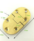 2 Piece Silent Close Spring Hinges In Solid Copper deliver smooth 90 degree fold, dimensions shown highlight functionality.