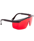 Professional Impact Resistant Red Laser Viewing Glasses That Slay Harsh Glare And Deliver Hella Dead Nuts Alignment On Demanding Job Sites Perfectly Compatible With GRL Series Measuring Tools, side view.