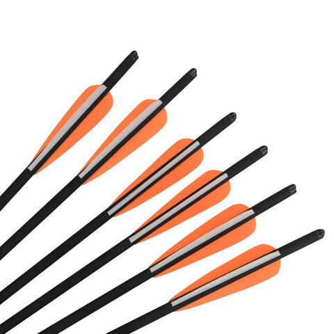 21 Inch Mixed Carbon Crossbow Bolts Arrows With 100 Grain Replaceable Screw In Arrowheads, Beefed Up For Hunting And Target Practice, showing vanes