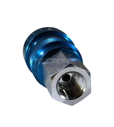 Adjustable In Line Pressure Regulator For Pneumatic Tools One Quarter Inch NPT Inlet To One Quarter Inch NPT Outlet Aluminum