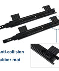 Heavy Duty Drawer Slides With Full Extension And Ball Bearings Three Fold Design Adjustable 24 To 29 Cm, black metal rail