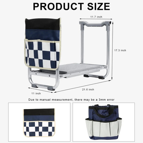 Best Bang For Your Buck Ultimate Garden Kneeler And Seat With Wider 10.2 Inch Pad And 1.6 Inch Thick EVA Foam with tool pouch