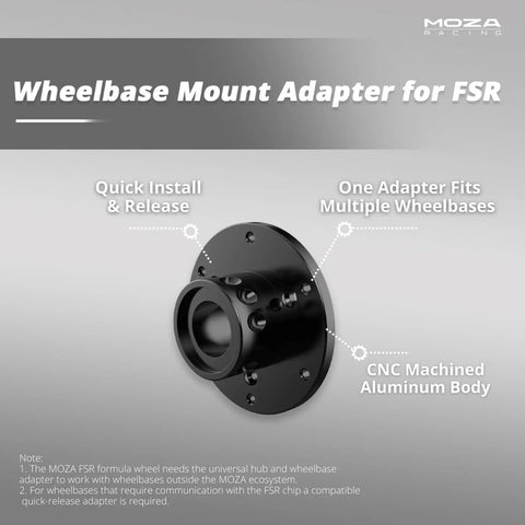 Universal Hub Adapter Kit For FSR Formula, KS Steering, TSW Truck, Vision GS Steering Wheels, displayed with mount points.