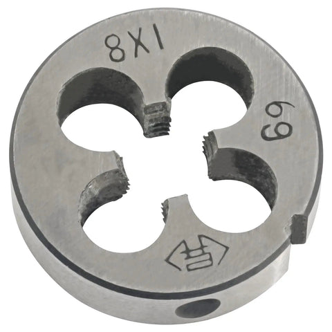 M8 X 1.0 Hand Tap And Die Set For Metric Threads Right Hand, DIY Ready For Repairs And Fabrication, 0.98 Inch Die OD visible