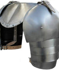 Medieval Pauldrons Armor Set for Cosplay and LARP, Viking Crusader Iron Gorget and Spaulders with Adjustable Leather Straps