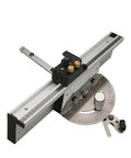 Premium Precision Miter Gauge With Heavy Duty Miter Fence And Repeat Cut Flip Stop, 49.5x26x13 cm, anodized aluminum. Perfect for crosscuts.