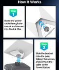 Setup steps for High Capacity 288Wh LiFePO4 Portable Power Station with Starlink Mini connection guide.