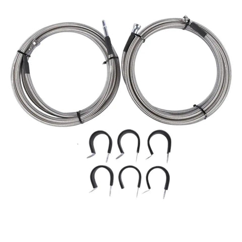 Premium Fuel Line Kit AP02 QFF0015SS For Chevy Cobalt HHR Ion G5 2005-2010 Reliable Direct Fit Replacement Hose Assembly That Keeps Your Ride Running Smooth And Safe Down The Road., braided fuel hoses with metal fittings and black clips