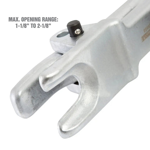 Beefy Adjustable Ball Joint Separator Tool For Auto Repairs Durable Steel Construction With Black Oxide Pins close-up view