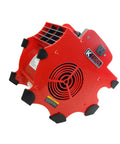 Heavy Duty Floor Blower Fan With 3 Speed Motor 300 CFM Airflow impact-resistant ABS side view, red color