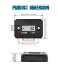 Product dimensions of Digital Hour Meter For Gas Engines Waterproof Design Keeps Tabs On Engine Hours for various machines.